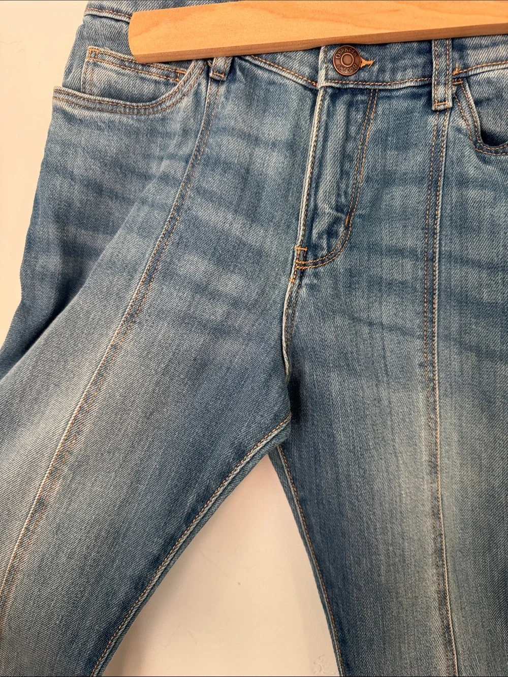 OshKosh B’gosh Flare Girls Jeans Adjustable Waist Light Wash Seam Bell Bottom 12